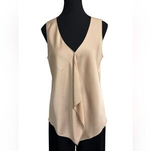 Club Monaco Cream V-Neck Blouse Top size S